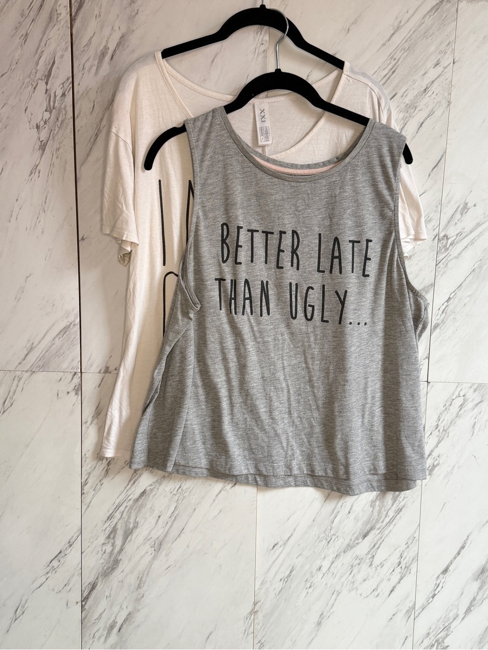 Bundle of 2 Cozy Lounge Graphic Tops - ASOS & Forever 21 Grey White Size Medium